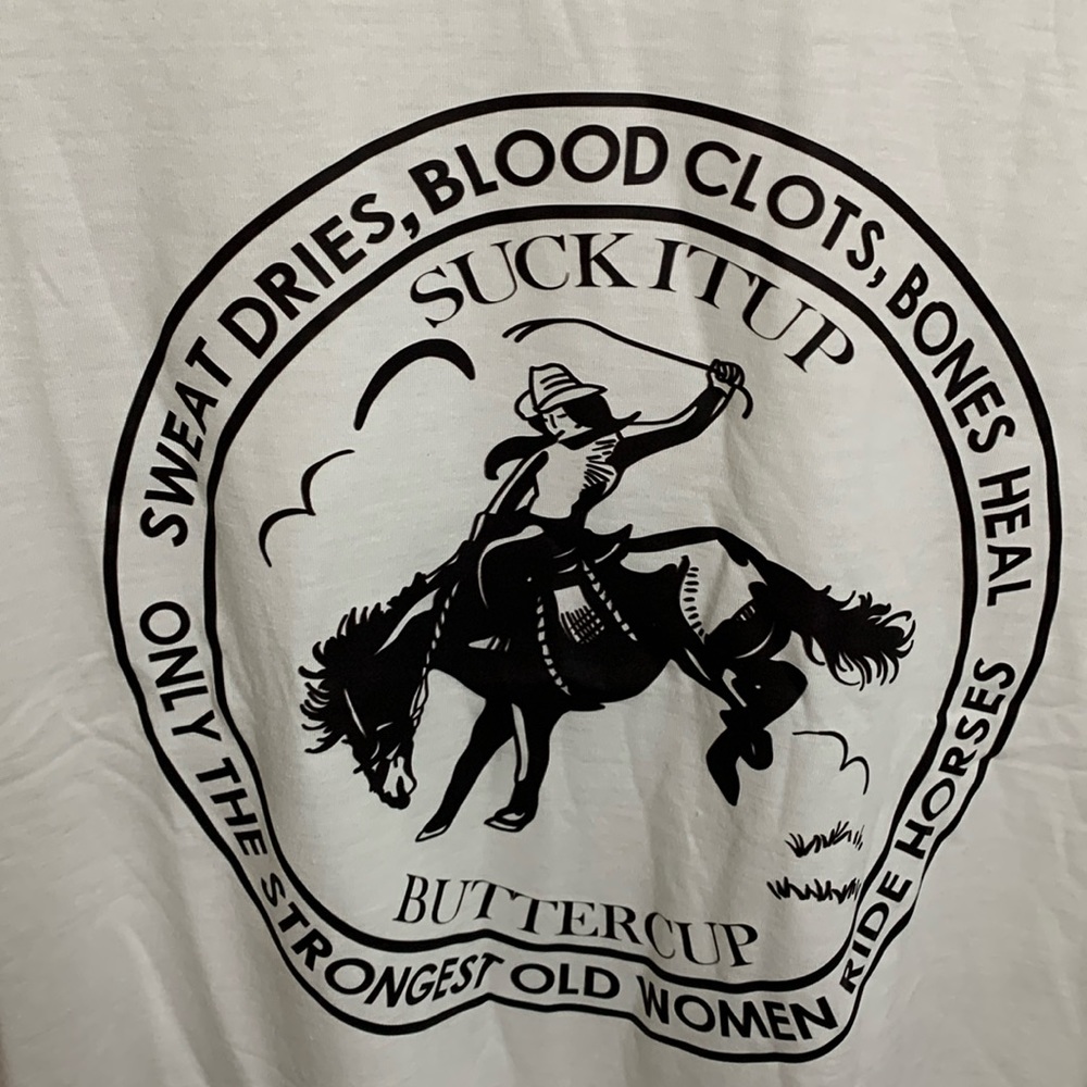 Western SUCK IT UP BUTTERCUP Graphic tee NWT